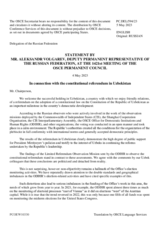 Statement by the Delegation of the Russian Federation on the results of the constitutional referendum in Uzbekistan held on 30 April 2023