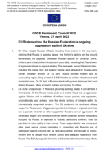 Statement by the Swedish EU Presidency on the Russian Federation’s ongoing aggression against Ukraine