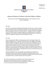 Statement by the Delegation of Norway in response to the report by the Head of the OSCE Mission to Moldova, Ambassador Kelly Keiderling