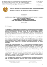 Statement by the Delegation of Armenia on the installation of an illegal checkpoint by Azerbaijan in the Lachin Corridor in violation of its international obligations