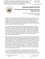 Statement by the Delegation of the United States of America on the Russian Federation’s ongoing aggression against Ukraine