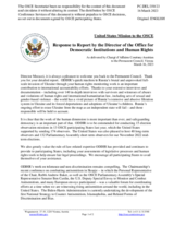 Statement by the Delegation of the United States of America in response to the report by the Director of the Office for Democratic Institutions and Human, Mr. Matteo Mecacci