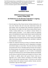 Statement by the Swedish EU Presidency on the Russian Federation’s ongoing aggression against Ukraine