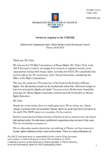 Statement by the Delegation of Norway in response to the address by the United Nations High Commissioner for Human Rights, H.E. Mr. Volker Türk