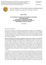 Statement by the Delegation of Armenia in response to the statement by the Delegation of Azerbaijan