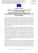 Statement by the Swedish EU Presidency on the United Nations Security Council Resolution 1325