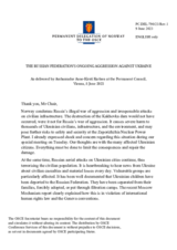 Statement by the Delegation of Norway on the Russian Federation’s ongoing aggression against Ukraine