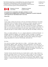 Statement by the Delegation of Canada on the Russian Federation’s ongoing aggression against Ukraine