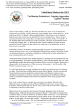 Statement by the Delegation of the United States of America on the Russian Federation’s ongoing aggression against Ukraine