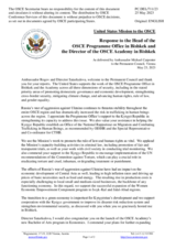 Statement by the Delegation of the United States of America in response to the report by the Head of the OSCE Programme Office in Bishkek, Ambassador Alexey Rogov, and the Interim Director of the OSCE Academy in Bishkek, Dr. Indira Satarkulova