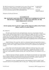 Statement by the Delegation of the Russian Federation on ongoing crimes by the Kiev regime and dangerous policies of the Western alliance to exacerbate tensions