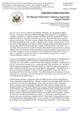 Statement by the Delegation of the United States of America on the Russian Federation’s ongoing aggression against Ukraine