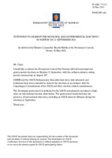 Statement by the Delegation of Norway on local government elections in Norway, to be held on 11 September 2023