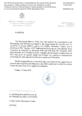 Response by the Delegation of the Holy See to the Questionnaire on Participating States’ Policy and/or National Practices and Procedures for the Export of Conventional Arms and Related Technology