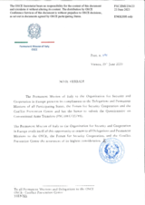 Response by the Delegation of Italy to the Questionnaire on Participating States’ Policy and/or National Practices and Procedures for the Export of Conventional Arms and Related Technology