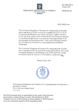 Response by the Delegation of Norway to the Questionnaire on Participating States’ Policy and/or National Practices and Procedures for the Export of Conventional Arms and Related Technology