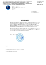 Information Exchange by the Delegation of Finland on Conventional Arms Transfer