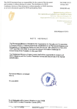 Information Exchange by the Delegation of Ireland on Conventional Arms Transfer