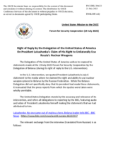 Statement by the Delegation of the United States of America in response to the statement by the Delegation of Belarus