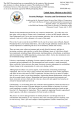 Statement by Dr. Rowena Watson on security and environment