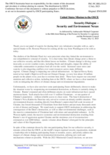 Statement by the Delegation of the United States of America on security and environment
