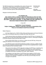 Statement by the Delegation of the Russian Federation on sending notes verbales in connection with Russia’s denunciation of the Treaty on Conventional Armed Forces in Europe