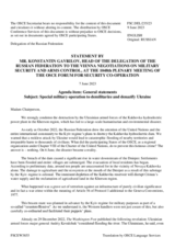 Statement by the Delegation of the Russian Federation on the special military operation to denazify and demilitarize Ukraine
