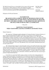 Statement by the Delegation of the Russian Federation on the special military operation to denazify and demilitarize Ukraine