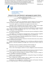 Statement by the Delegation of Ukraine on the Russian Federation’s ongoing aggression against Ukraine