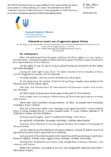 Statement by the Delegation of Ukraine on the Russian Federation’s ongoing aggression against Ukraine