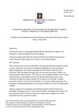 Statement by the Delegation of Norway in response to the address by the Minister of Foreign Affairs of Armenia, H.E. Mr. Ararat Mirzoyan