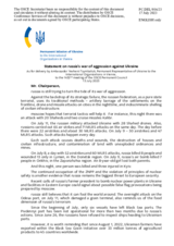 Statement by the Delegation of Ukraine on the Russian Federation’s ongoing aggression against Ukraine