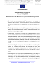 Statement by the Spanish EU Presidency on the 28th anniversary of the Srebrenica genocide