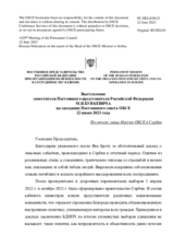 Выступление заместителя Постоянного представителя Российской Федерации М.В.Буякевича - На отчет главы Миссии ОБСЕ в Сербии
