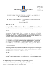 Statement by the Delegation of Norway on the Russian Federation’s ongoing aggression against Ukraine