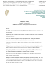 Statement by the Delegation of Ireland on the Russian Federation’s ongoing aggression against Ukraine
