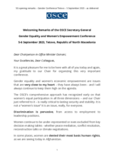 Remarks of the OSCE Secretary General Helga Maria Schmid at the Gender Equality and Women’s Empowerment Conference
