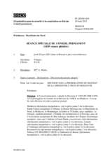 Journal de la 1430ème séance spéciale du Conseil permanent