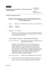 Diario de la 1418ª Sesión extraordinaria del Consejo Permanente