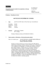Journal de la 1419ème séance plénière du Conseil