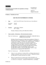 Journal de la 1416ème séance plénière du Conseil