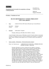 Journal de la 1412ème séance renforcée du Conseil permanent