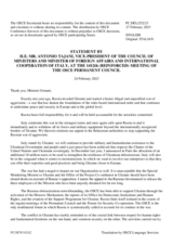 Statement by the Delegation of Italy on the Russian Federation’s ongoing aggression against Ukraine