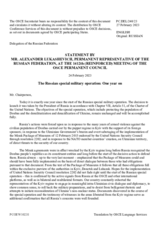Statement by the Delegation of the Russian Federation on the Russian special military operation: One year on