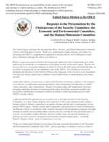 Statement by the Delegation of the United States of America in response to the presentations by the Chairpersons of the Security Committee, the Economic and Environmental Committee, and the Human Dimension Committee