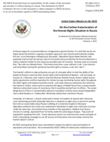 Statement by the Delegation of the United States of America on the further deterioration of the human rights situation in Russia