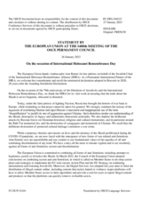 Statement by the Swedish EU Presidency in response to the address by the President of the International Holocaust Remembrance Alliance, Ambassador Ann Bernes