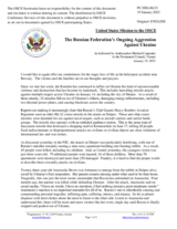 Statement by the Delegation of the United States of America on the Russian Federation’s ongoing aggression against Ukraine