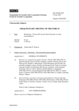 Journal of the 1052nd Plenary Meeting of the Forum for Security Co-operation