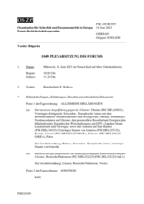 Journal der 1049. Plenarsitzung des Forums